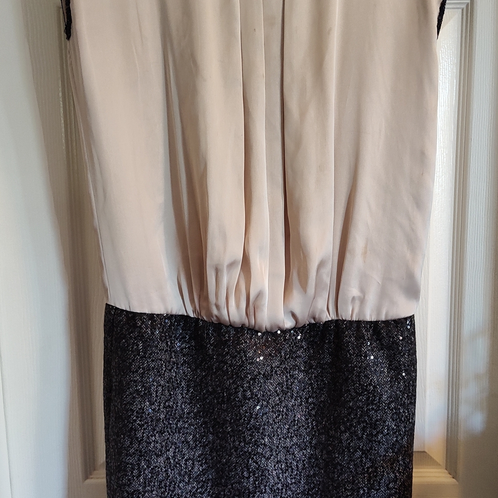Elegant Two-Tone Mini Dress